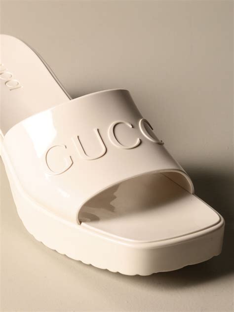 white gucci rubber heels|Gucci heels size 10.